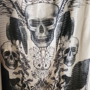 Large Black and White Skull Scarf